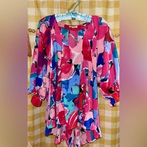 Medium Umgee pink floral blouse ballon sleeves size M